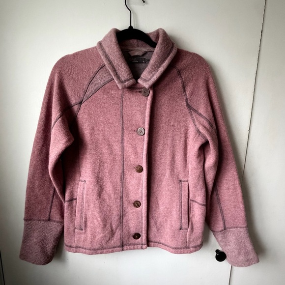 Prana Jackets & Blazers - prAna Button Front Knit Jacket | Cozy PNW Layer | Pink Heather | Medium